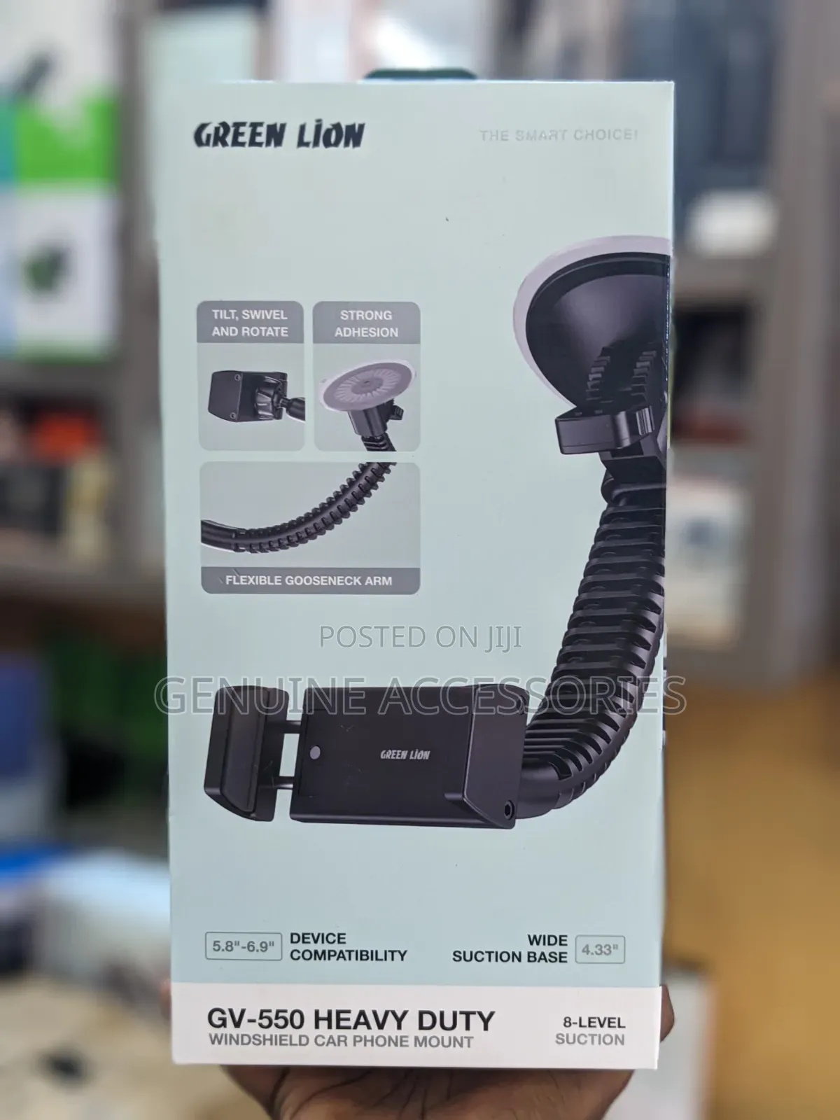 Green Lion GV-550 Windshield Car Phone Holder for iPhone, Samsung