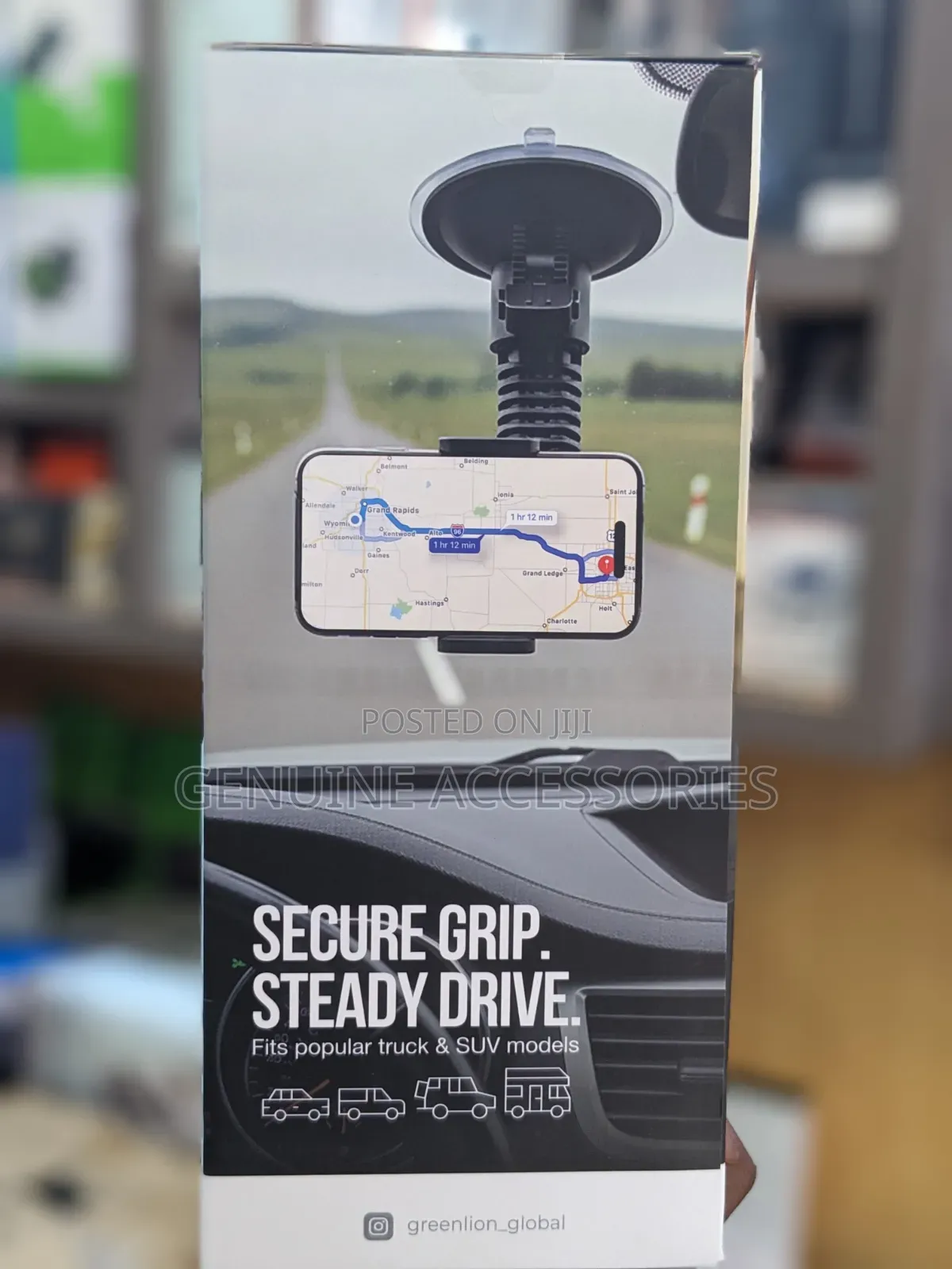 Green Lion GV-550 Windshield Car Phone Holder for iPhone, Samsung