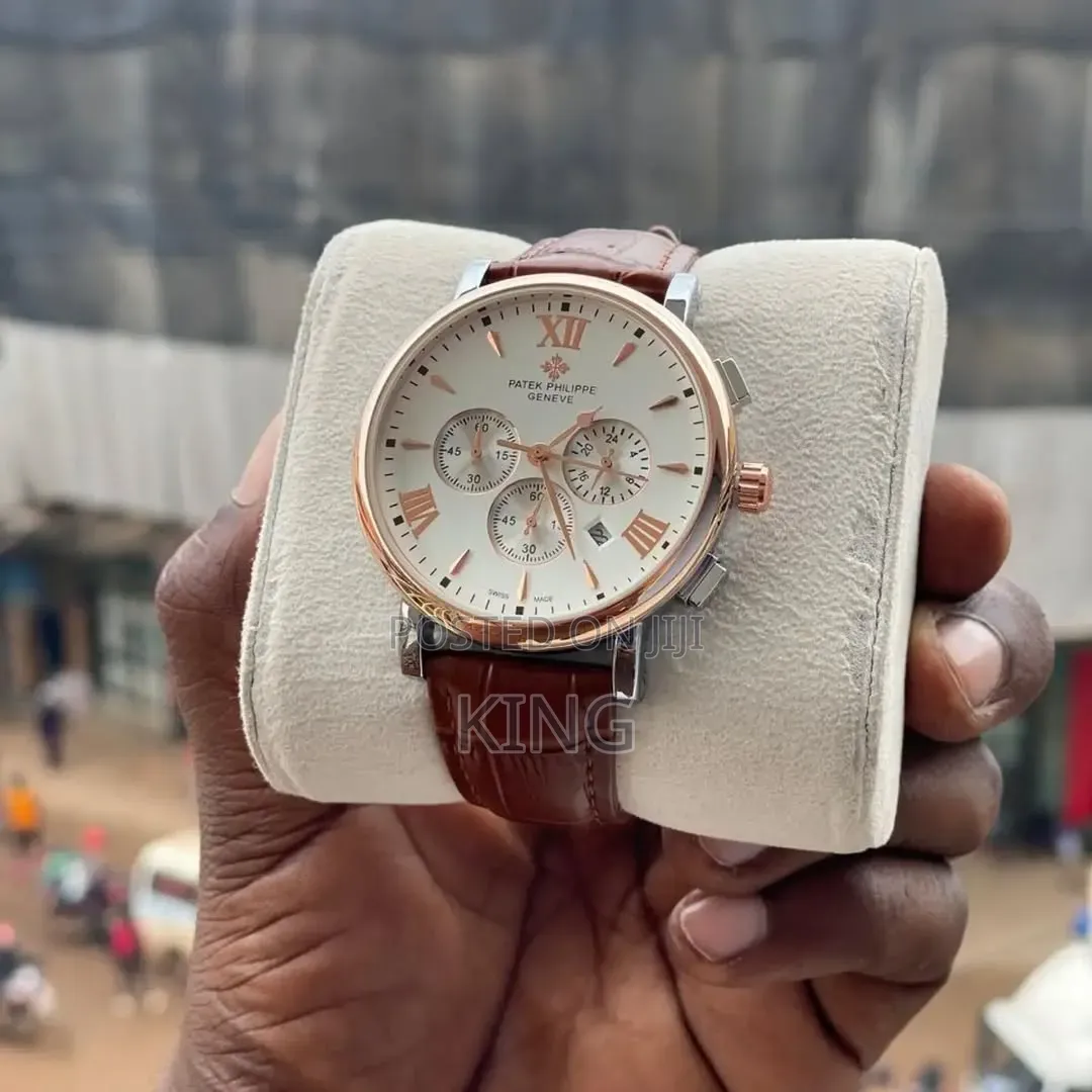 Patek Philippe Geneve Chronograph Watch Rose-Gold-Tone Bezel