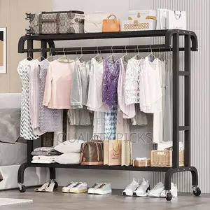Heavy Duty Metal Clothes Rack, Double Rods