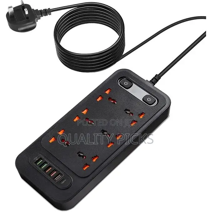 6 Outlet Plug Strip With 6 USB Ports