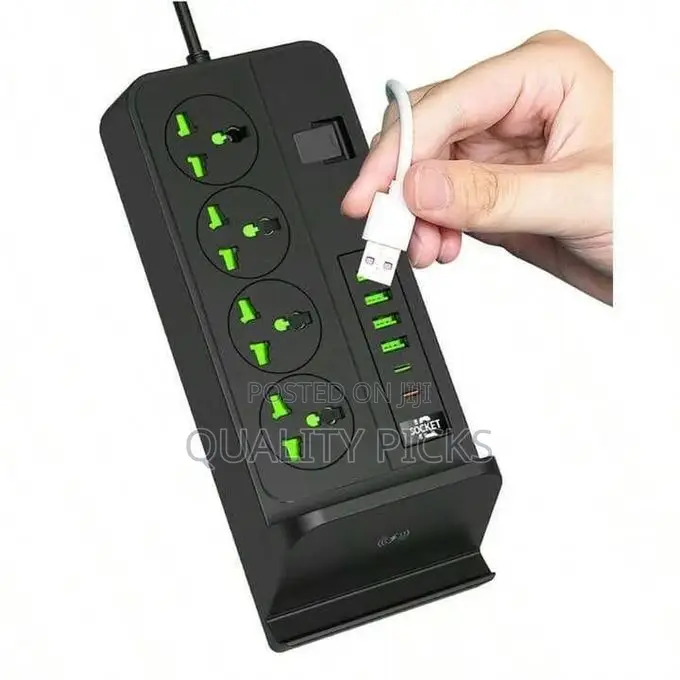 10-in-1 Power Plug Wireless Charging Stand Extension Board