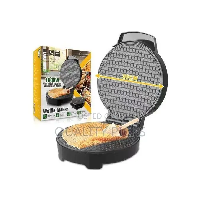 DSP 1000W Waffle Maker, Round Waffle Iron, Ice Cream