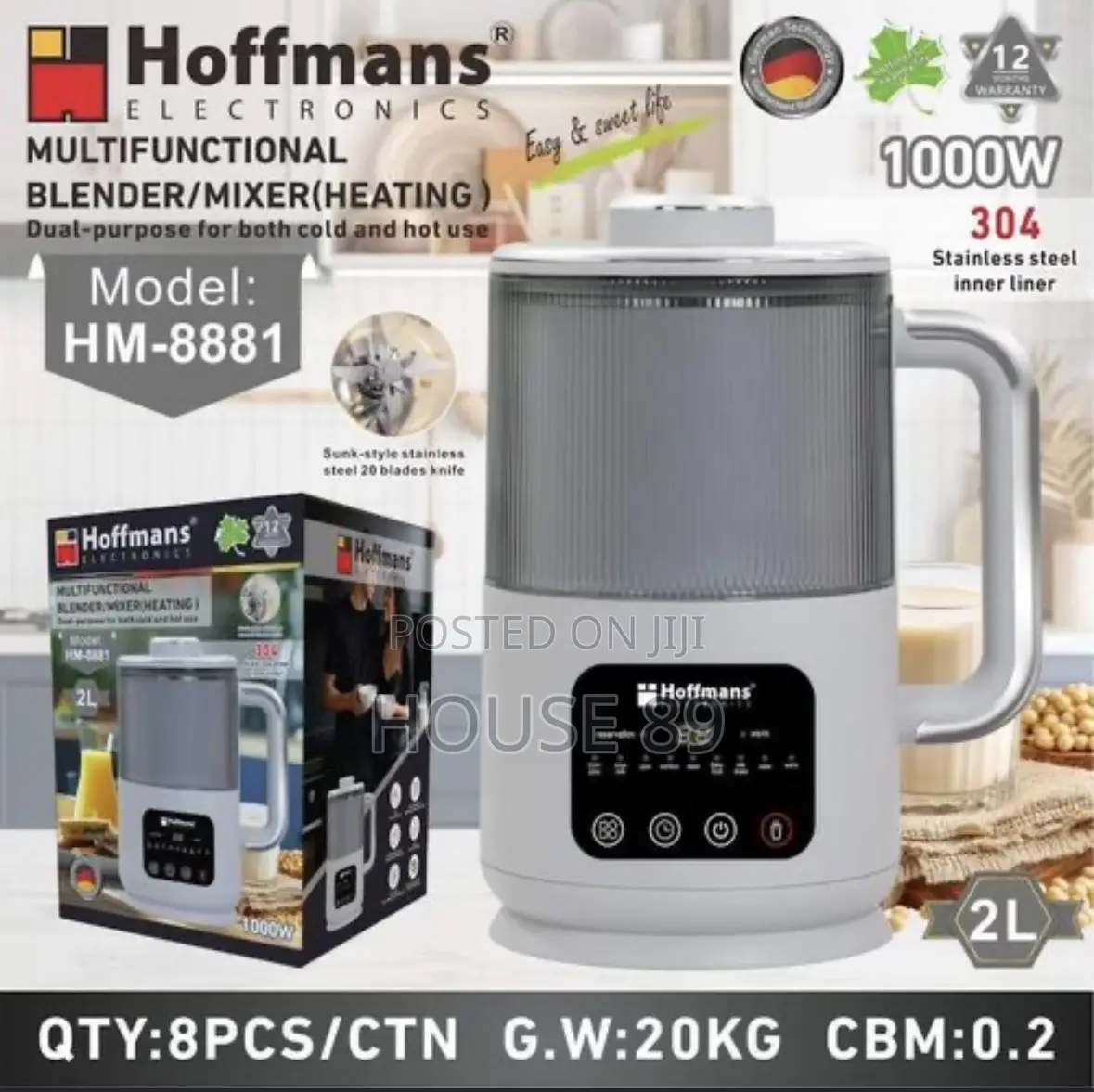 Hoffmans HM-8881 Is a 4-in-1 Digital Multifunctional Heating Blender