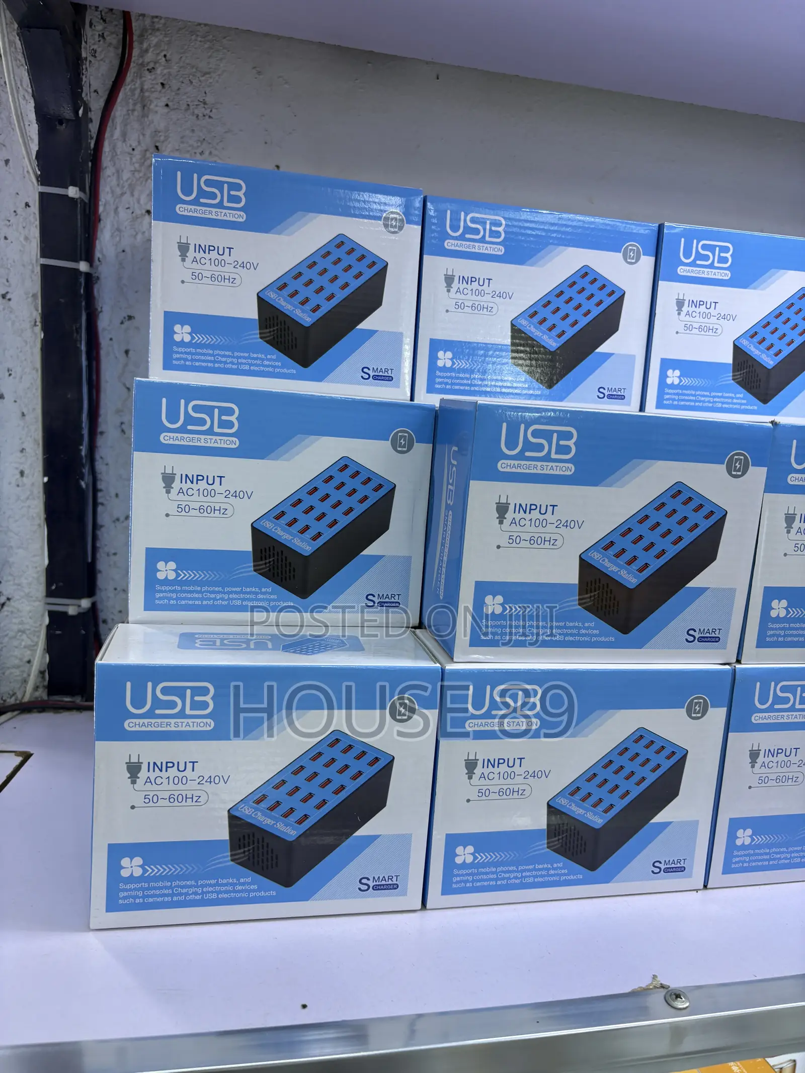 100W 20-Port Smart USB Charger Station