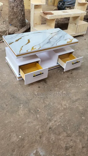 Marble Center Table White and Gold Available Brand New