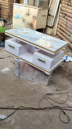 Marble Center Table White and Gold Available Brand New