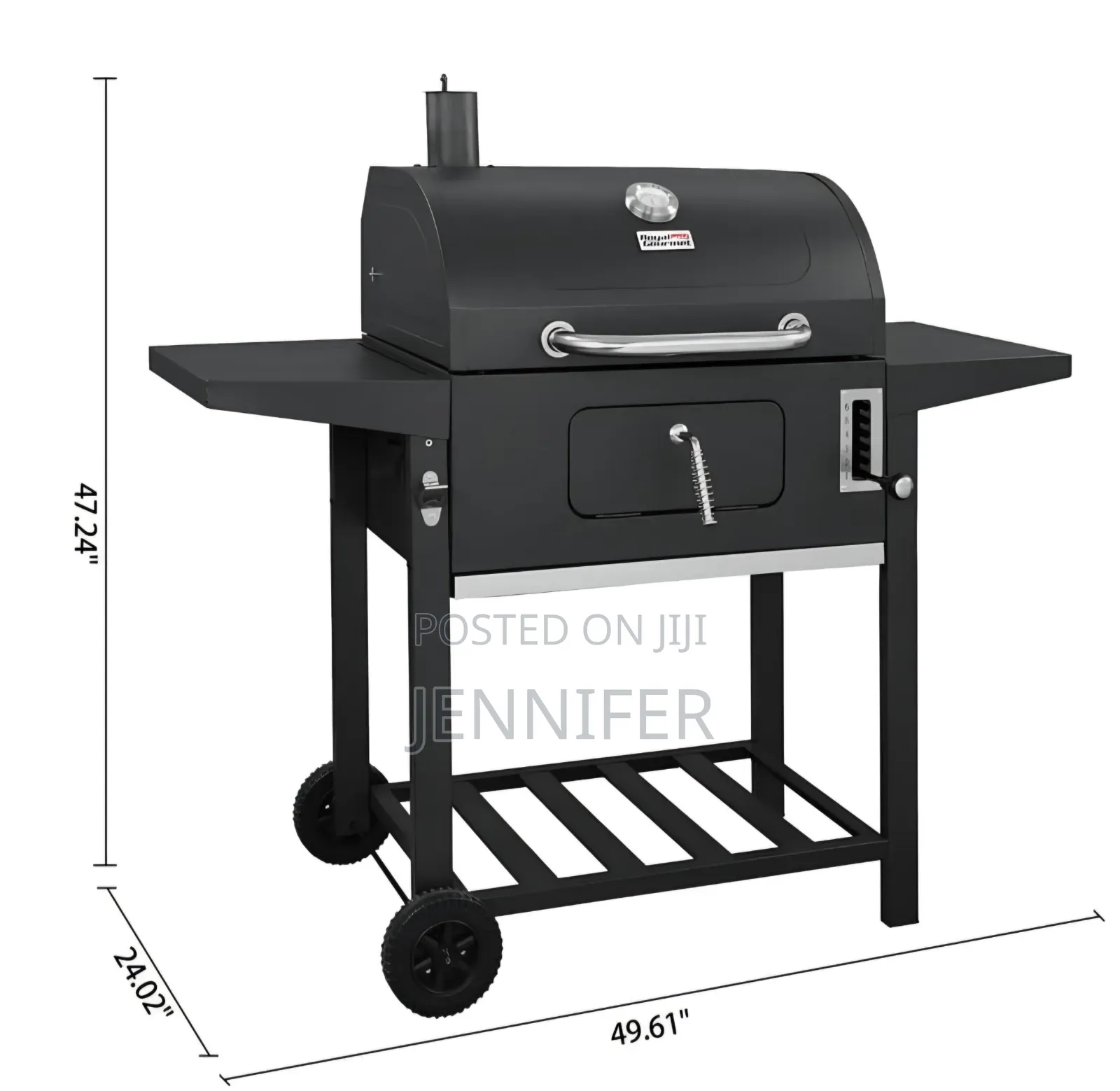 Carbon Steel Charcoal BBQ Cooker Grill - Black