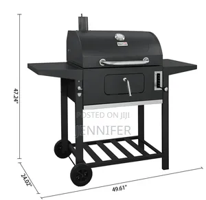 Carbon Steel Charcoal BBQ Cooker Grill - Black