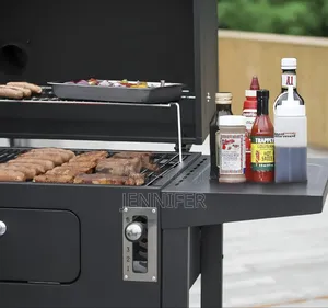 Carbon Steel Charcoal BBQ Cooker Grill - Black