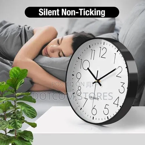 Quartz Medium Wall Clock 12'' Silent Non-Ticking Round Modern Clocks