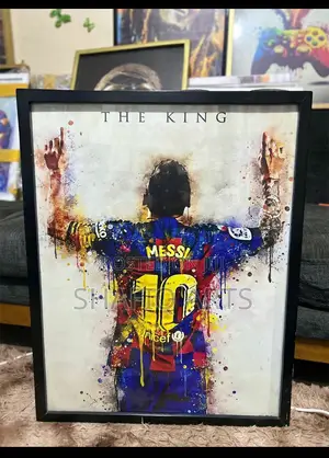 Original Messi Art Framed Canvas