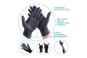 100Pcs Nitrile Disposable Gloves - Black