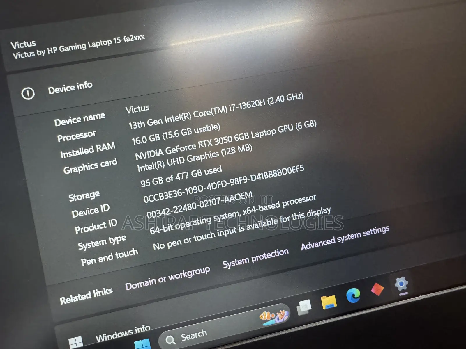 Laptop HP Victus 15 16GB Intel Core i7 SSD 512GB