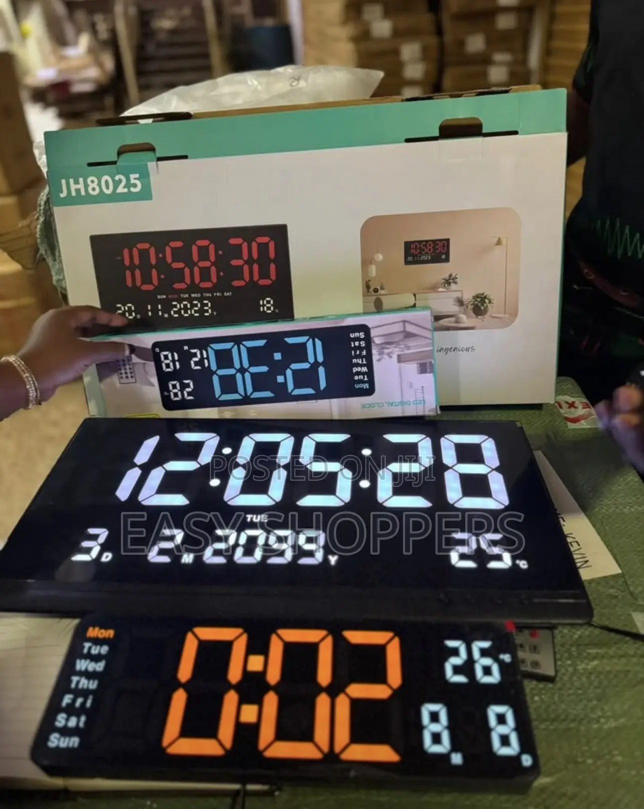 LED Digital Wall Clock Large Display Showing Time,date, Weekday