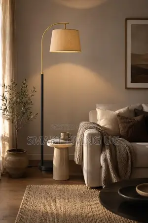 Brushed Gold Finish Luxury Floor Lamp With Heavy Stable Base