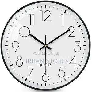 White Label Wall Clock Mute Movement ,Black/White