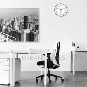 White Label Wall Clock Mute Movement ,Black/White