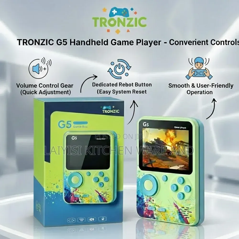 G5 Game Key Parsing Handheld Game Player, 5-Inch Display Rechargeable