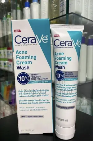 Cerave Acne Foaming Cream Wash 10% Benzoyl Peroxide