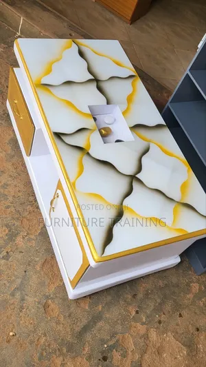 Nesting Table White and Gold Available