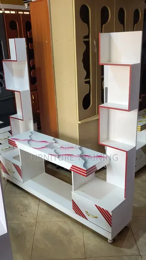 Double Tower TV Stand in White, Black, Gold Available