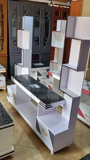 Double Tower TV Stand in White, Black, Gold Available