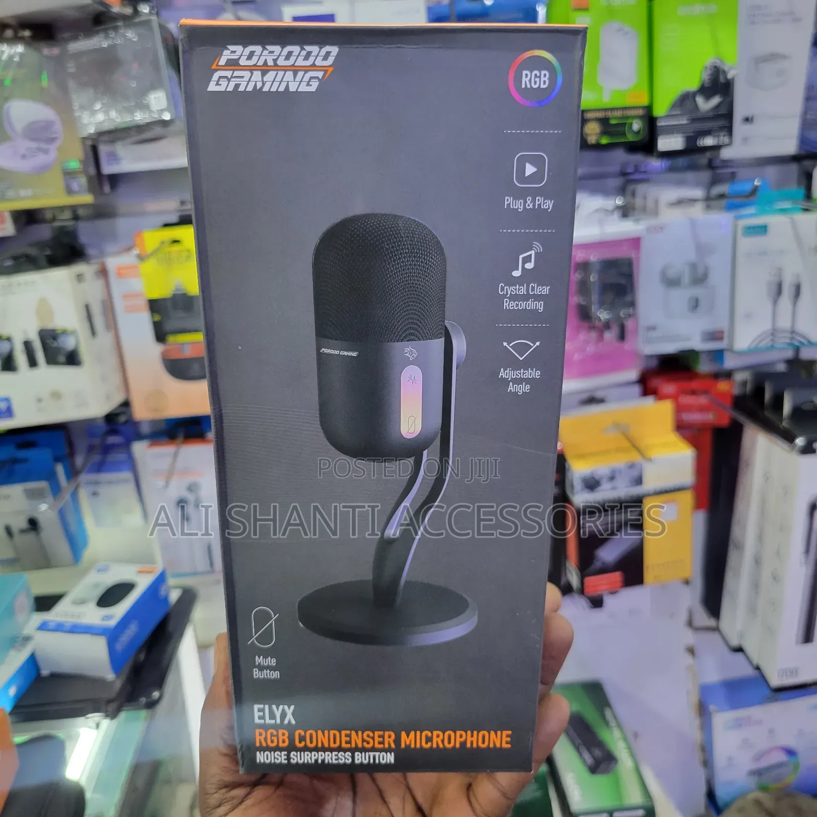 USB-C RGB Condenser Microphone With Noise Surpress Button