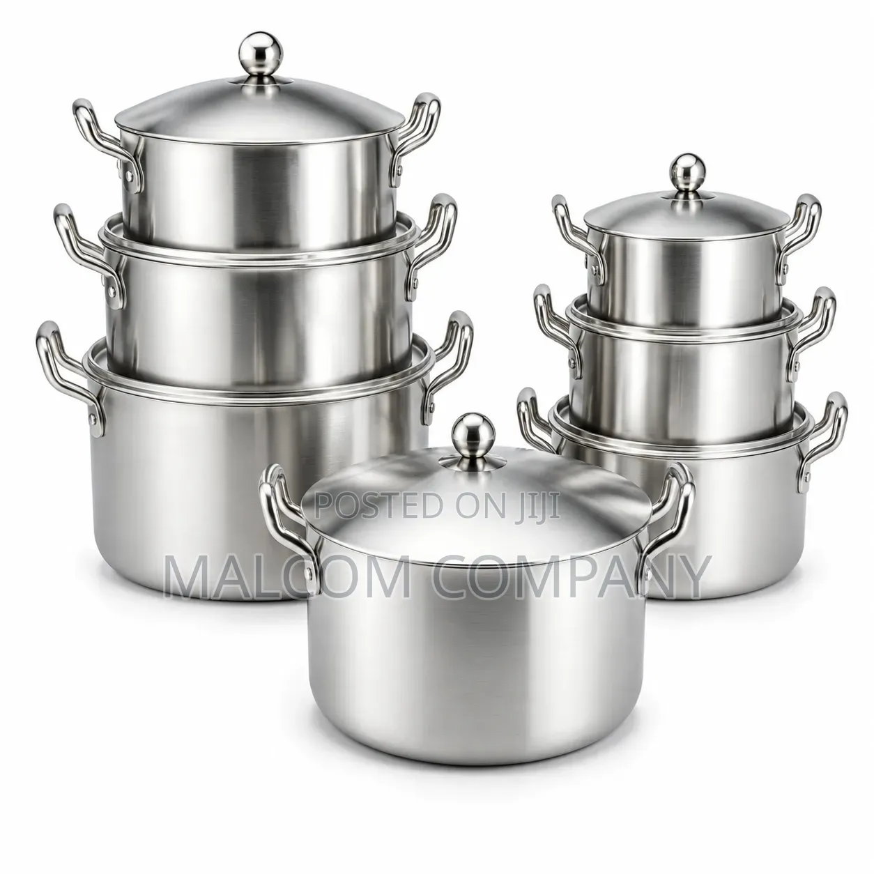 7-Piece Stainless Steel Cooking Pot Set