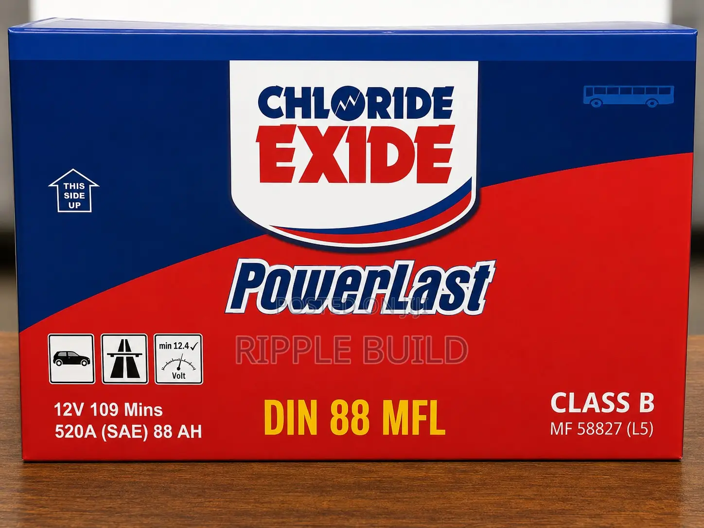 88Ah Chloride Exide PowerLast DIN88MF 520CCA Car Battery