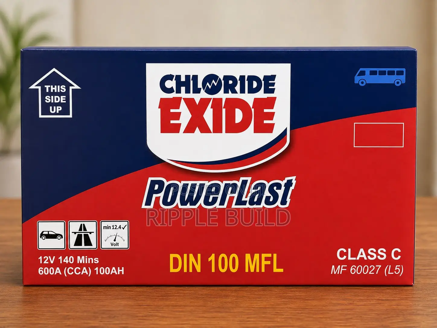 100Ah Chloride Exide PowerLast DIN100MF 600CCA Car Battery