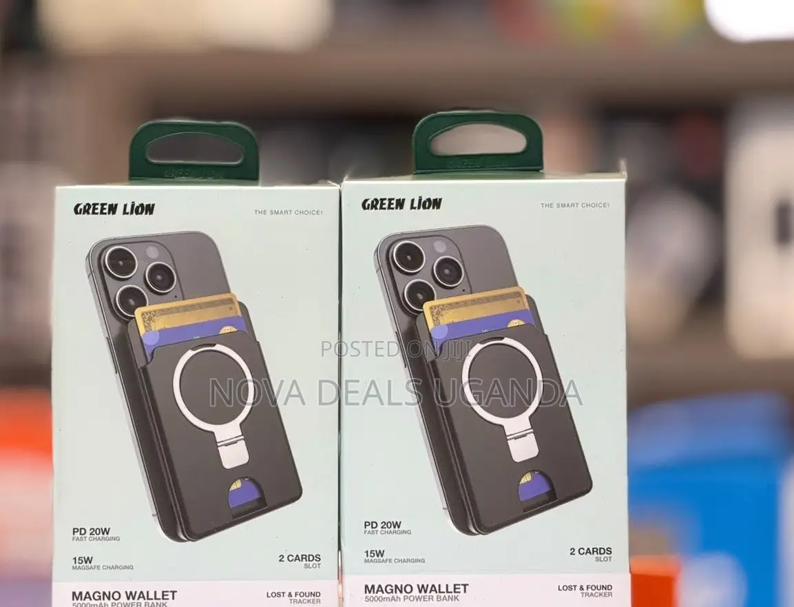Green Lion Magno Wallet 5000mah Power Bank With Lost and Found Tracker