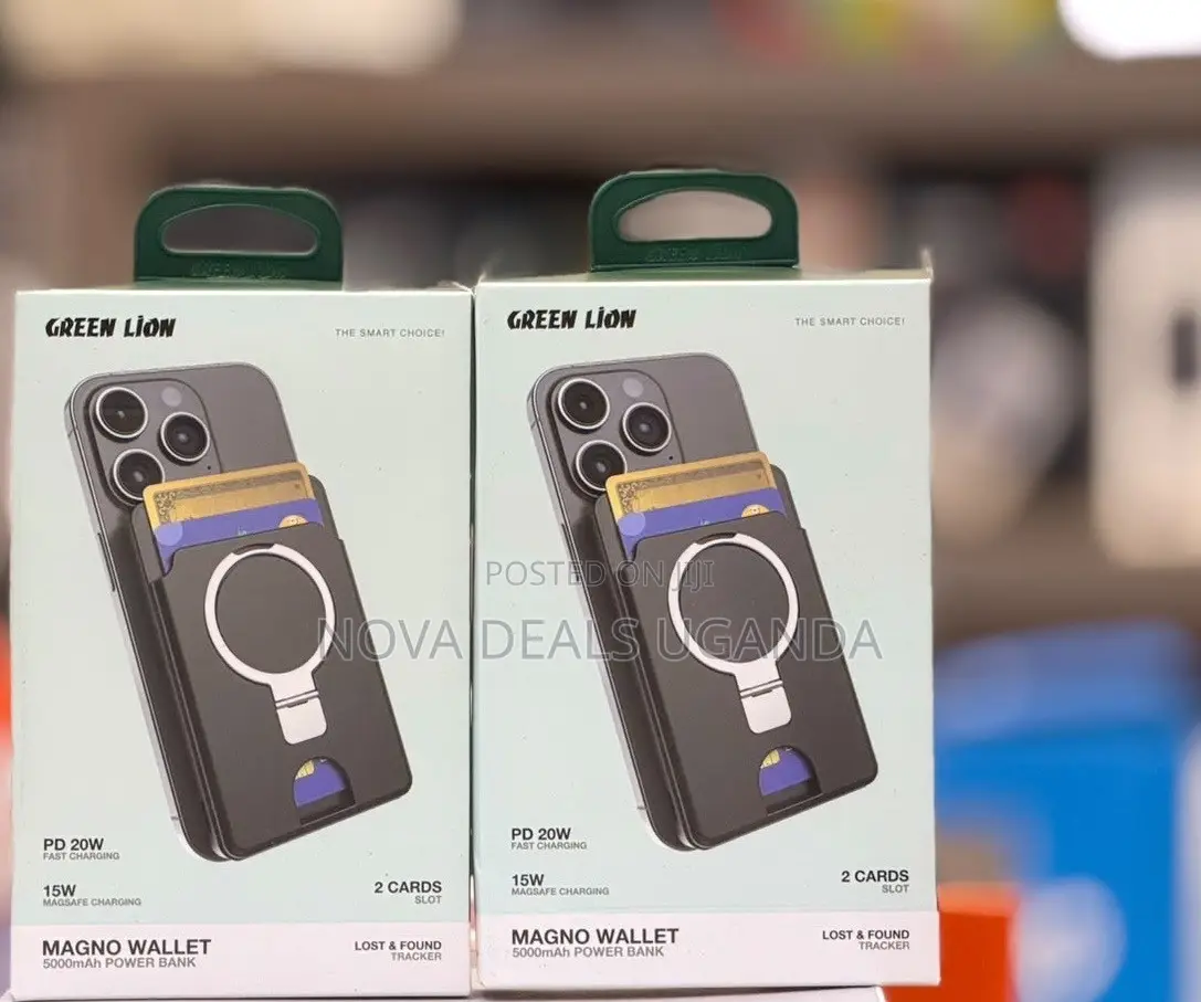 Green Lion Magno Wallet 5000mah Power Bank With Lost and Found Tracker
