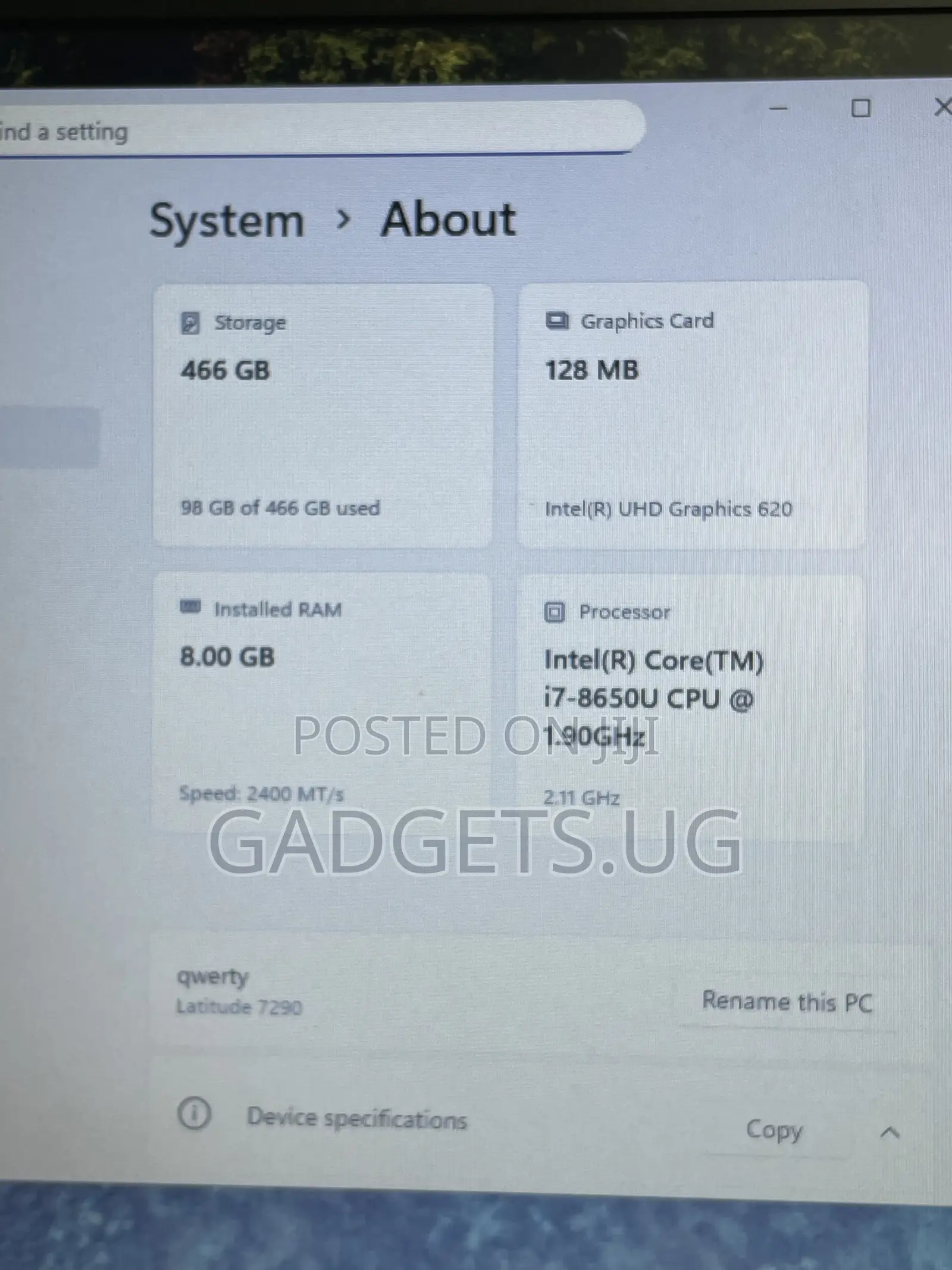 Laptop Dell Latitude 7290 8GB Intel Core i7 SSHD+SSD 500GB
