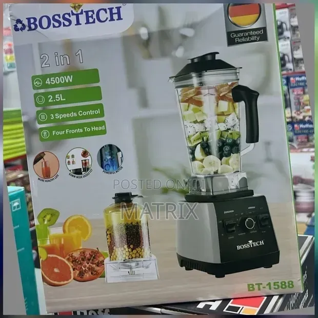 Bosstech Blender 2in1 With a 2.5l and a Powerful 4500w Motor