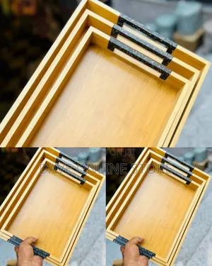 3-Piece Rectangular Nesting Bamboo Serving Tray Set
