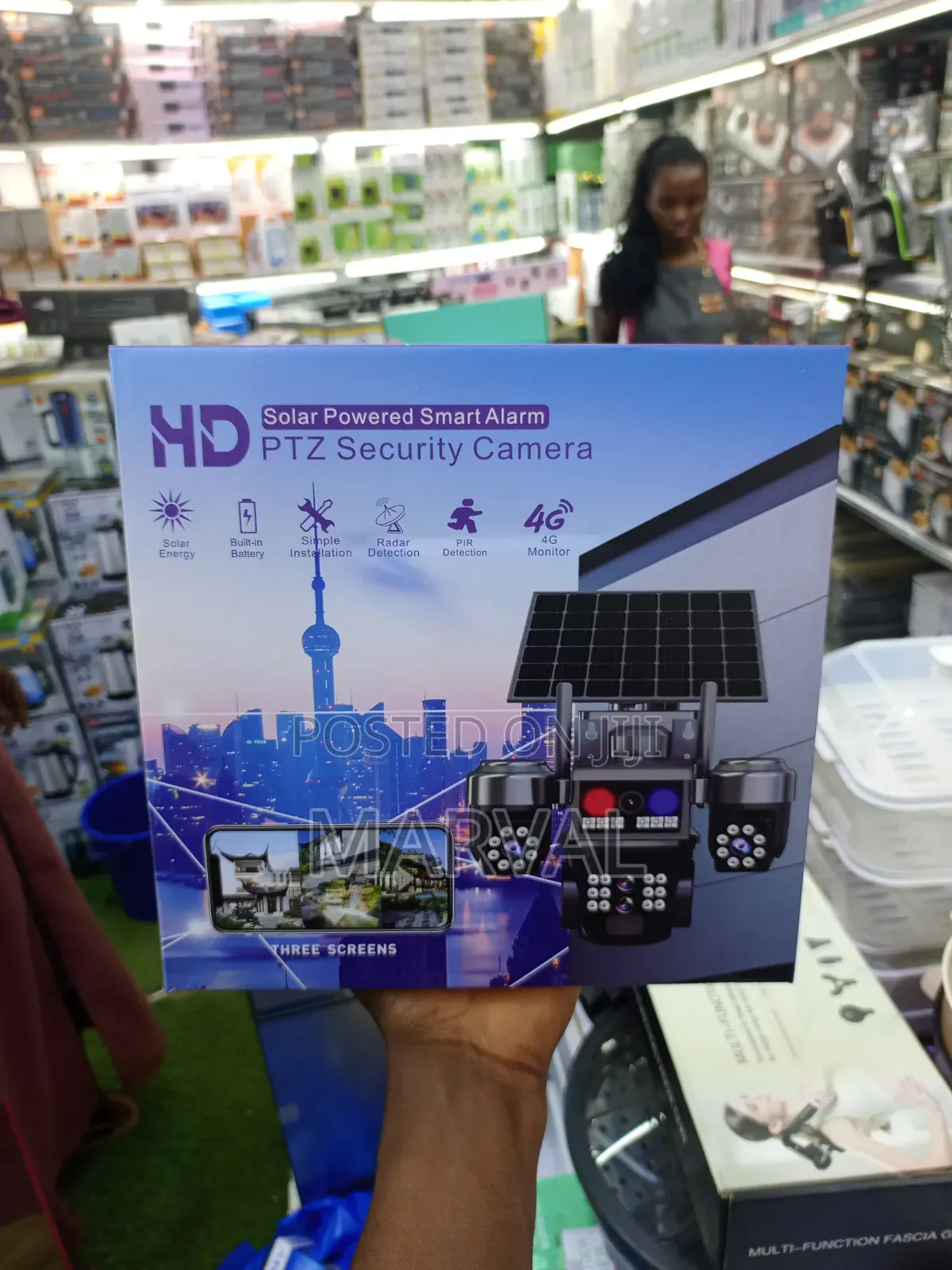 Solar-Powered Smart Alarm PTZ Security Camera