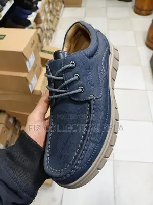 Original Clarks Navy Blue Leather Casual Shoes