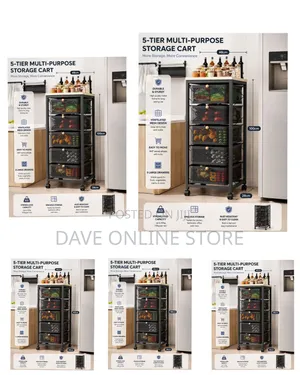 5-Tier Rolling Storage Cart