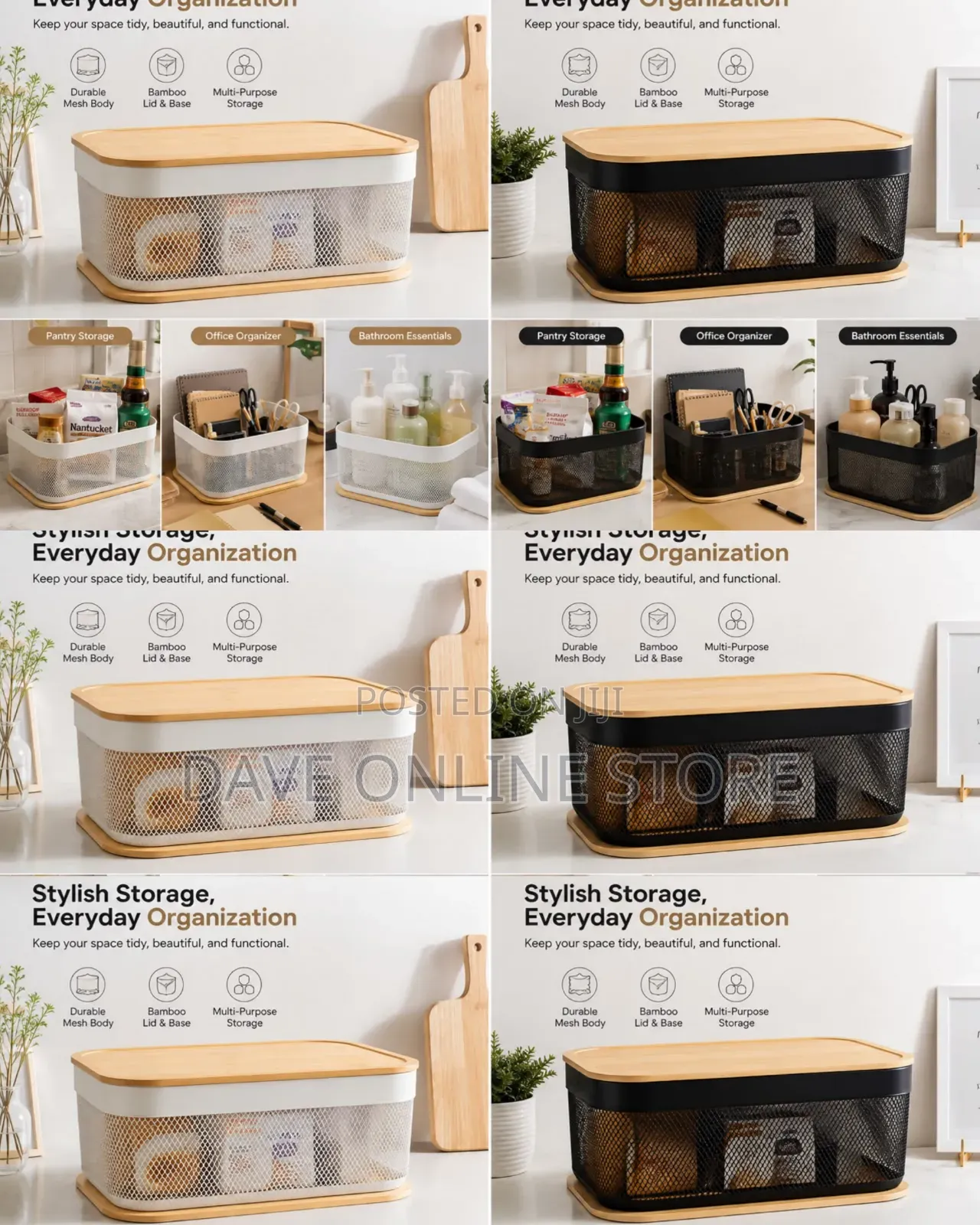 Sawysine Stackable Metal Mesh Storage Baskets