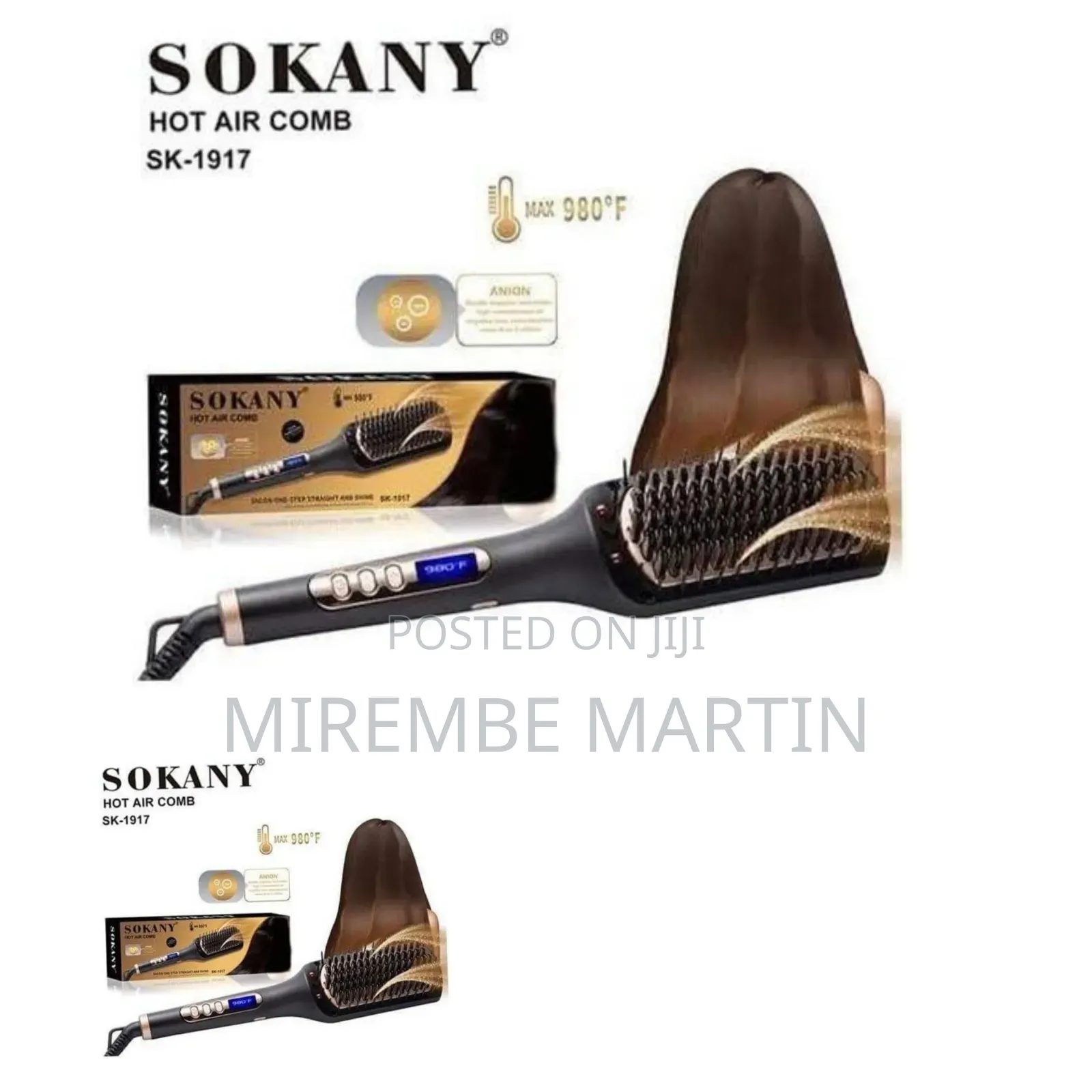 Sokany Electric Hair Straightening and Curling Brush