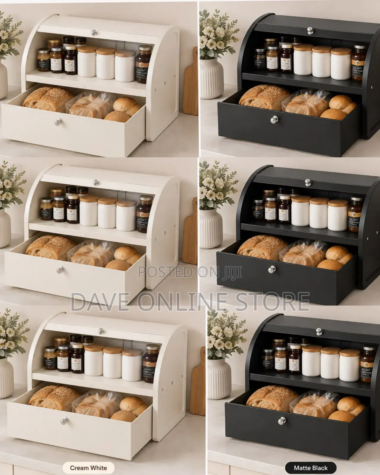 Matte Two-Tier Bread Box
