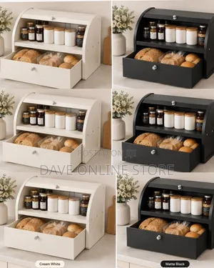 Matte Two-Tier Bread Box