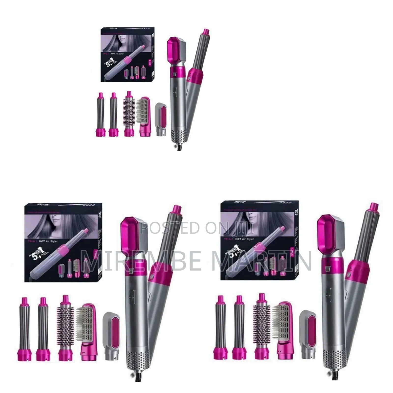 Professional 5-in-1 Hot Air Styler and Multi-Head Hair Styling Kit