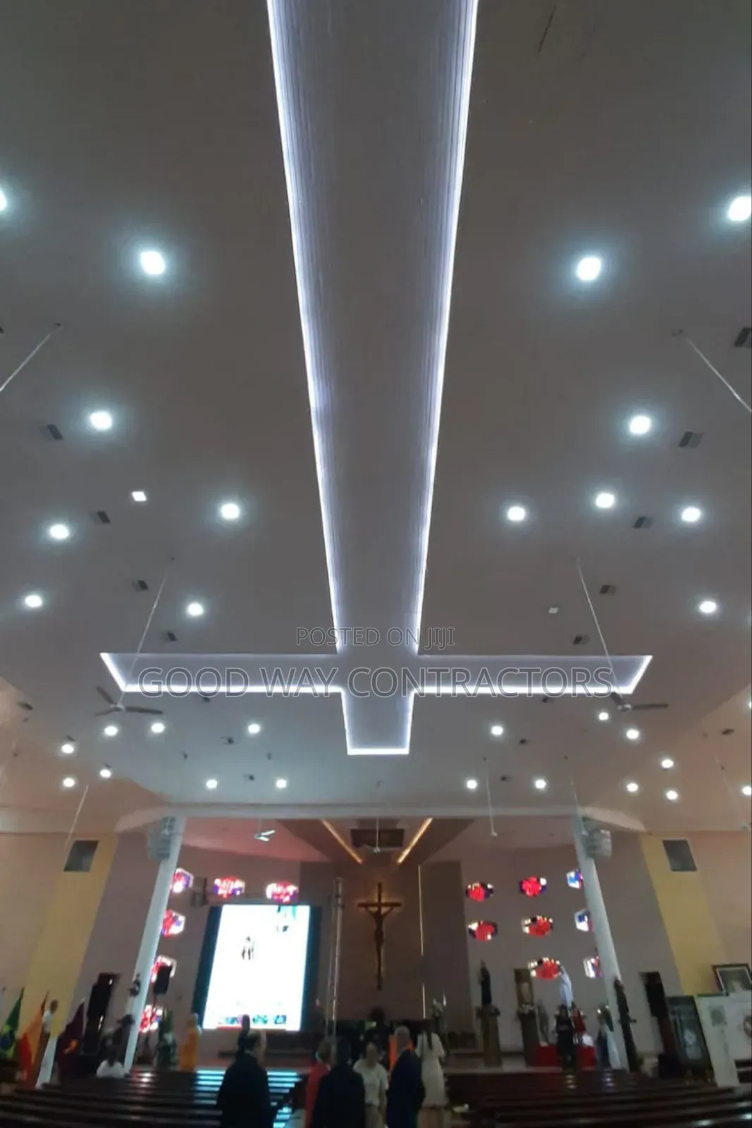 Church Gypsum Ceiling +Stage+led Lights