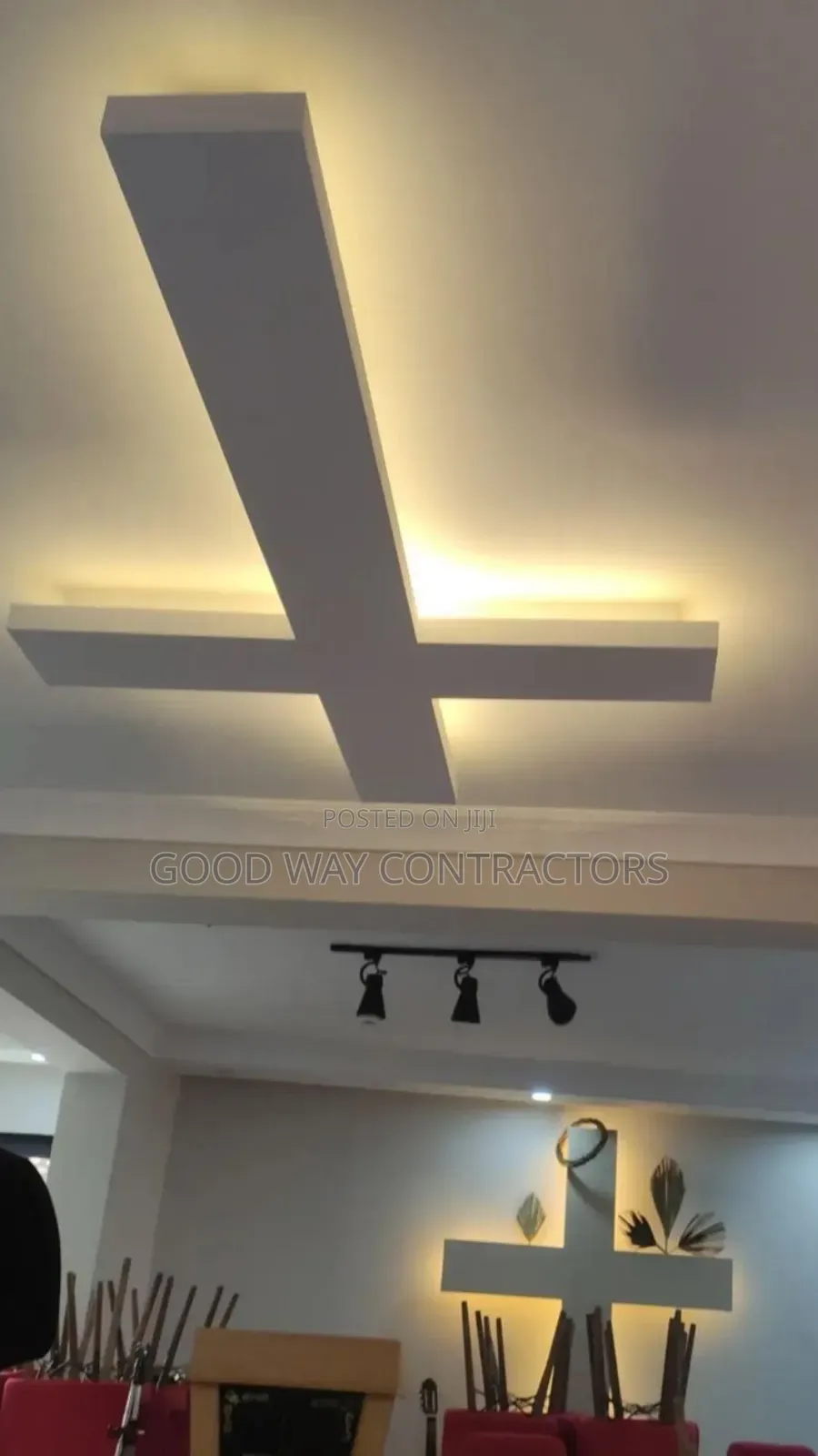 Church Gypsum Ceiling +Stage+led Lights