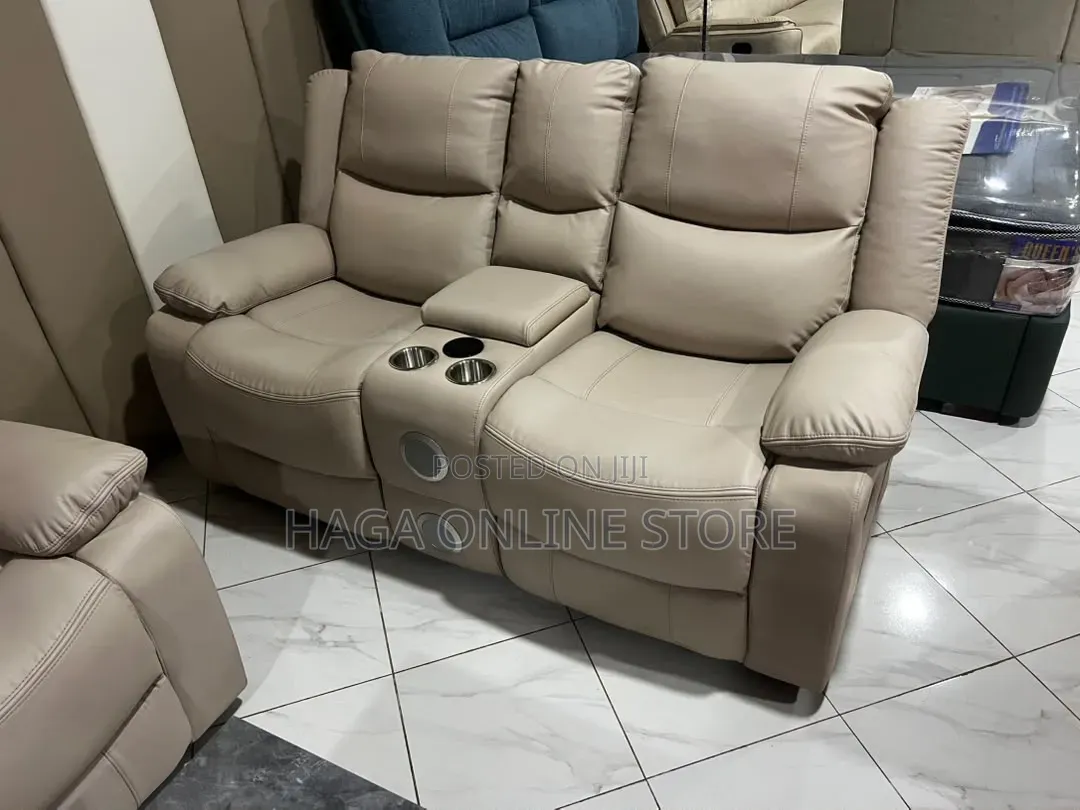 Manual Recliner Leather Sofa