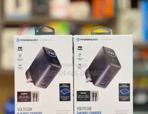 Powerology Volt Flow 140W Gan Wall USB-C Charger With 240W USB C to C
