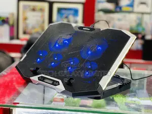 Laptop Cooling Pad With 6 Cooling Fans Angle Adjustable With RGB Fans