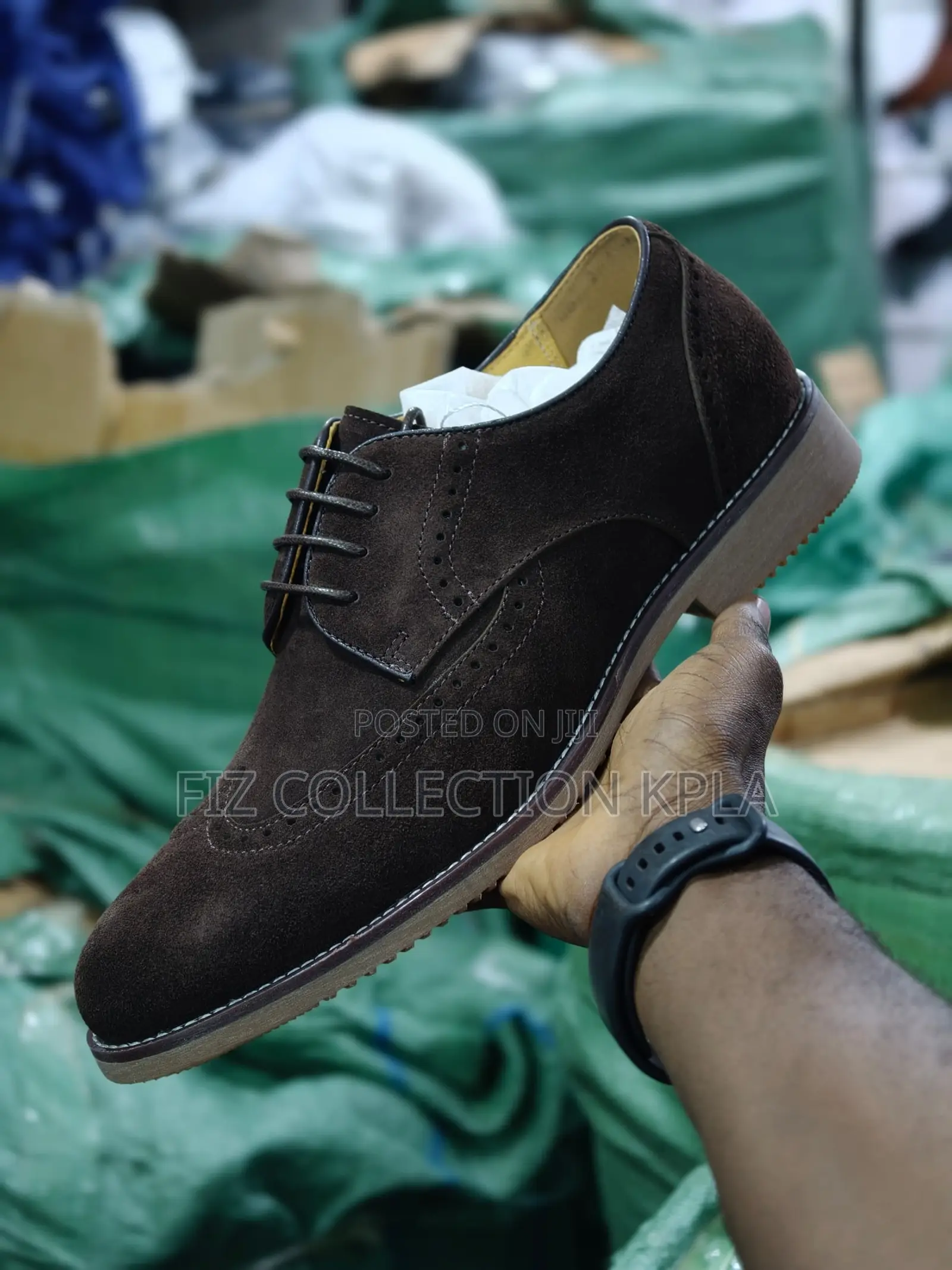 Original Dark Brown Suede Wingtip Brogue Derby Shoes
